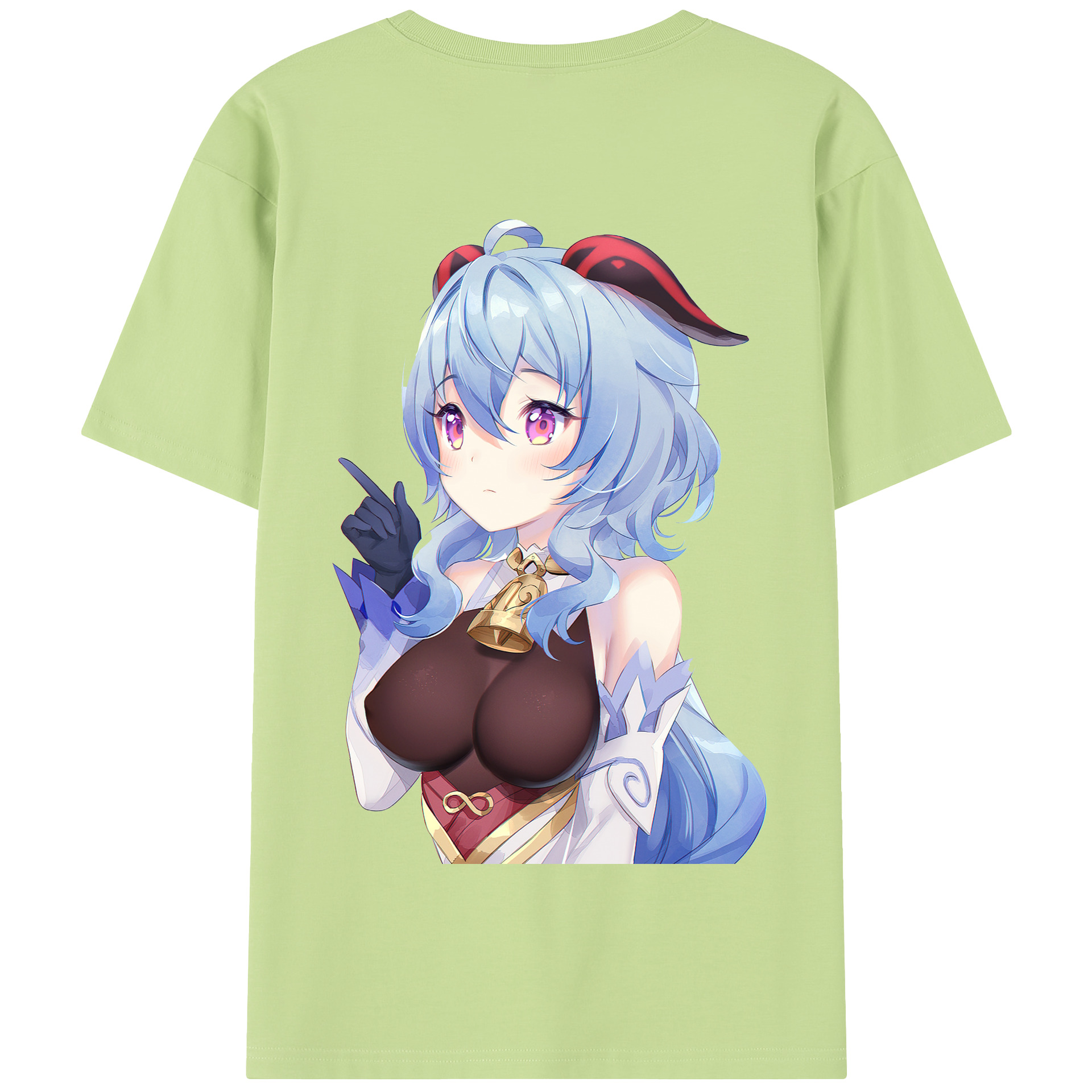 げんし神 甘雨 かんう genshin Ganyu 綿100％半袖Tシャツ（背面プリント）